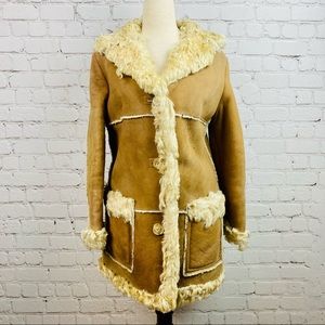 RARE 70s Abercrombie&Fitch Suede/Fur Sherpa Coat